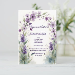 Lavender Lilac Floral Arch Accommodation Enclosure Card