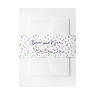 Lavender Lilac Floral Arch Wedding Invitation Invitation Belly Band