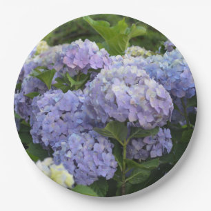 Lavender & Lilac Hortensia Hydrangea Flowers Paper Plate