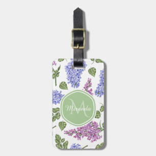 Lavender Lilac Monogram Luggage Tag