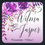 Lavender Lilac Plum Vines Floral Foliage Thank You Square Sticker<br><div class="desc">Lavender Lilac Plum Vines Floral Foliage Wedding Thank You sticker</div>