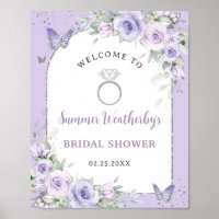 Lavender Lilac Purple Floral Bridal Shower Welcome