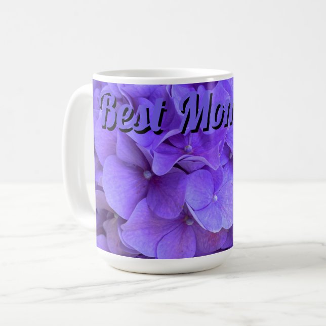 Lavender lilac purple Hydrangeas flowers best mum  Coffee Mug (Front Left)