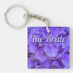 Lavender lilac purple Hydrangeas flowers the Bride Key Ring