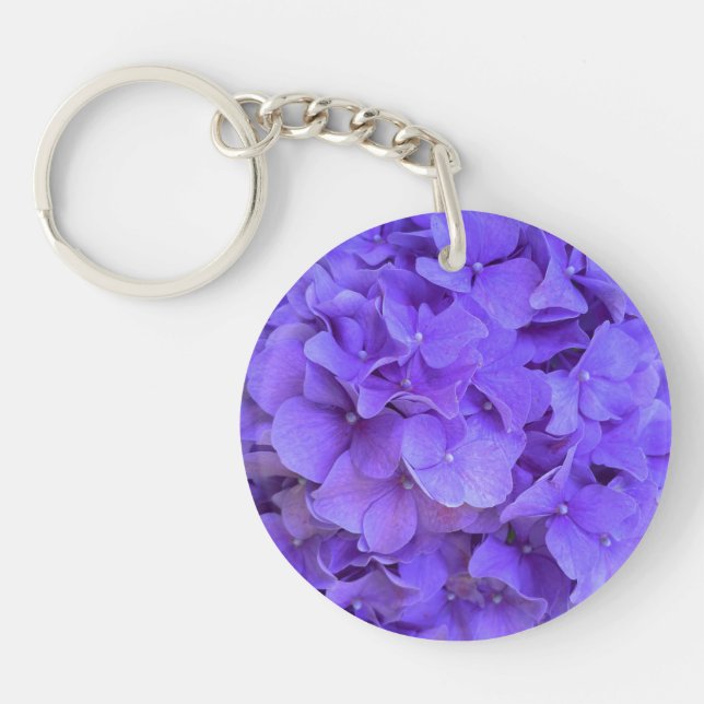 Lavender lilac purple Hydrangeas purple Flowers Key Ring (Front)