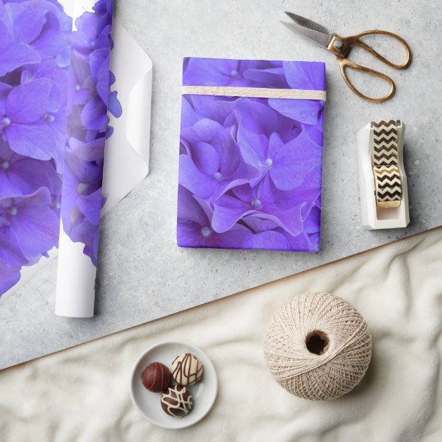 Lavender lilac purple Hydrangeas purple Flowers Wrapping Paper (Crafts)