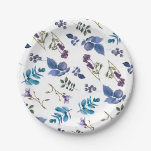 Lavender Lilac Purple Iris Spring Floral Chic Paper Plate
