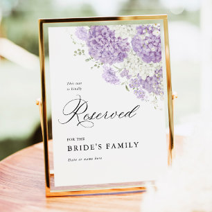 Lavender Lilac White Floral Reserved Seat Sign 5x7
