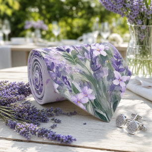 Lavender Lilac Wildflower Garden Party Wedding Tie