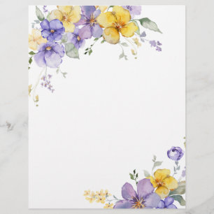 Lavender Lilac Yellow Bridal Shower Games Paper