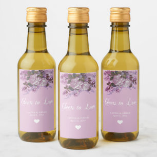 Lavender, Lilacs and Roses, Wedding Wine Label