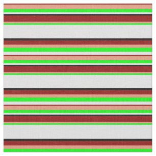 Lavender, Lime, Dark Salmon, Dark Red & Black Fabric