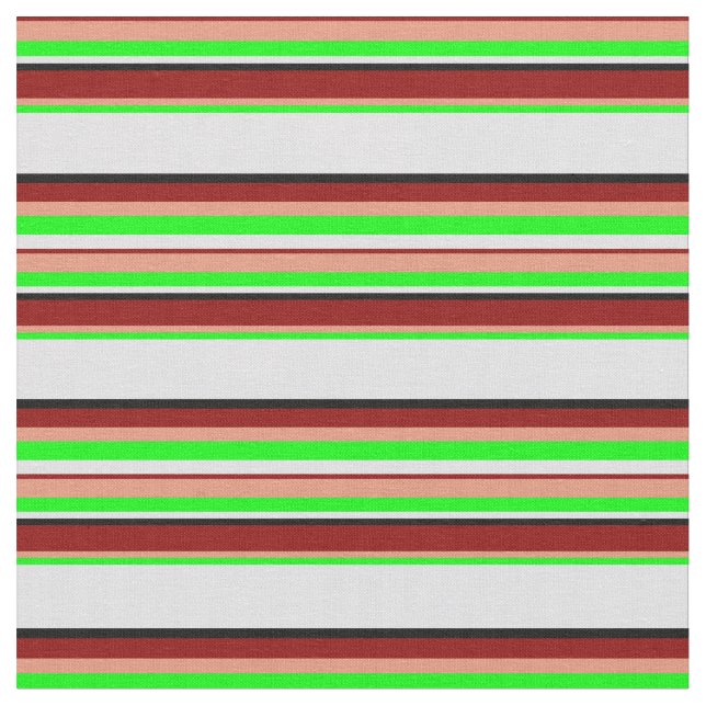 Lavender, Lime, Dark Salmon, Dark Red & Black Fabric (Close Up)