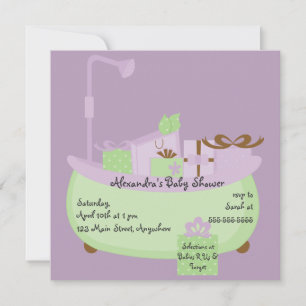 Lavender & Lime Tub Baby Shower Invitation