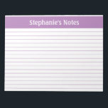 Lavender Lined 11 x 8.5 Landscape Personalised Notepad<br><div class="desc">Lavender Lined 11 x 8.5 Landscape Personalised Notepad These customisable notepads are simple for every day use or sending a formal note to someone from your home office or desk. You can also choose a variety of colours from our shop for your home office needs. Personalise these notepads with your...</div>