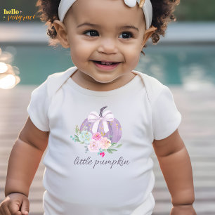 Lavender Little Pumpkin Fall Baby Bodysuit