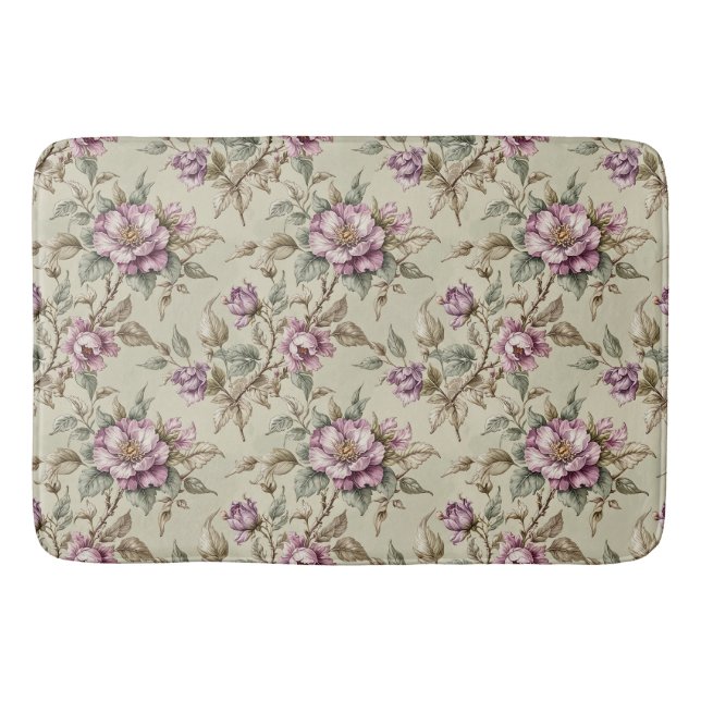 Lavender Long Stem Roses Bath Mat (Front)