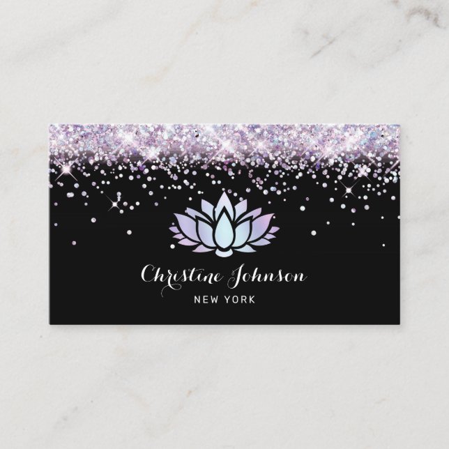 lavender lotus flower business card (Front)