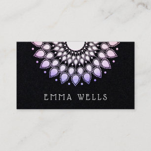 Lavender Lotus Flower Mandala  Business Card