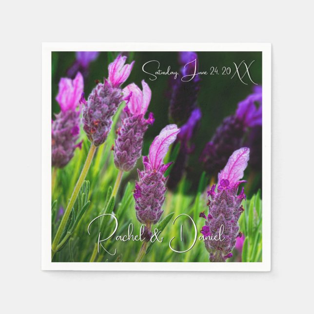 Lavender, Love & Devotion, Wedding Napkin (Front)