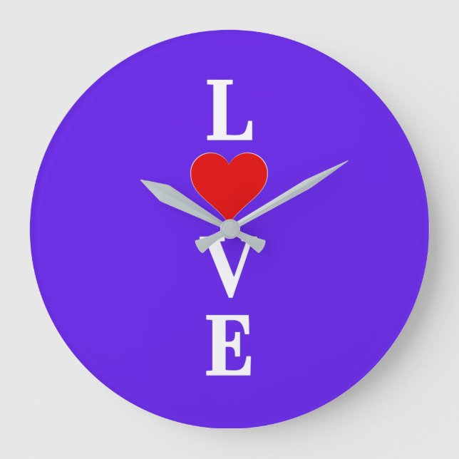 Lavender LOVE Large Clock (Front)