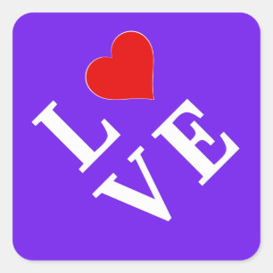 Lavender LOVE Modern Chic Elegant Square Sticker
