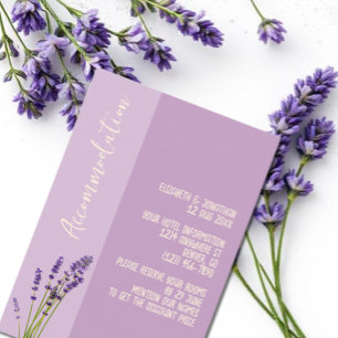 Lavender Love Wedding Accommodation Enclosure Card