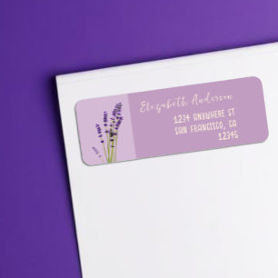 Lavender Love Wedding Return Address Label