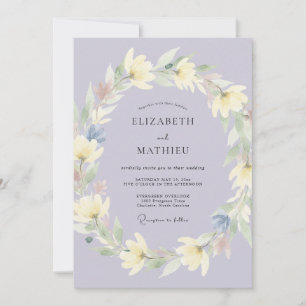 Lavender Luminous Botanical Blossom Wedding Invitation