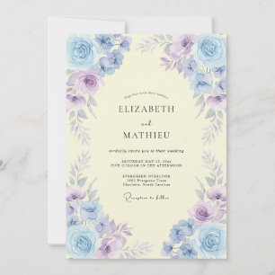 Lavender Luminous Watercolor Spring Wedding Invitation
