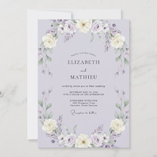 Lavender Lush Floral Wedding Invitation