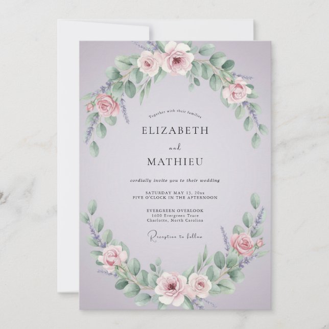 Lavender Lush Springtime Wedding Invitation (Front)
