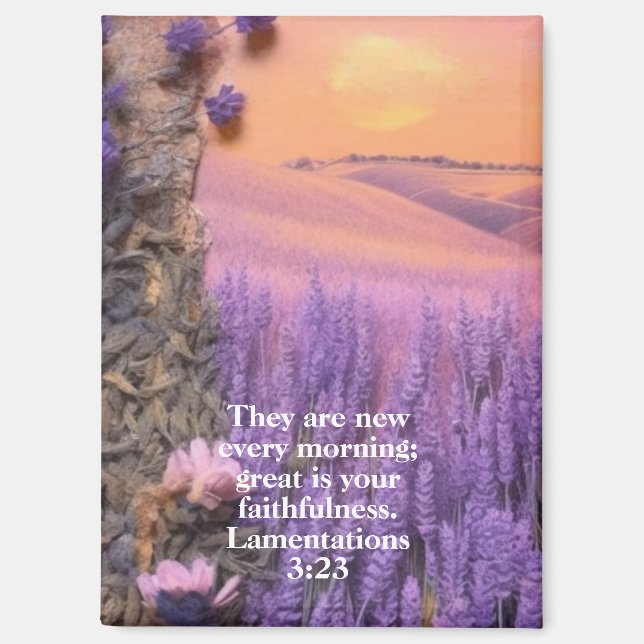 Lavender Magnet Lamentations 3:23 (Front)