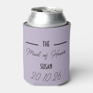 Lavender Maid of Honor Wedding Can Cooler