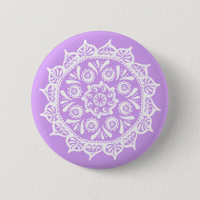 Lavender Mandala 6 Cm Round Badge (Front)