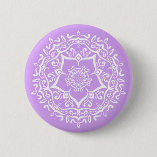Lavender Mandala 6 Cm Round Badge