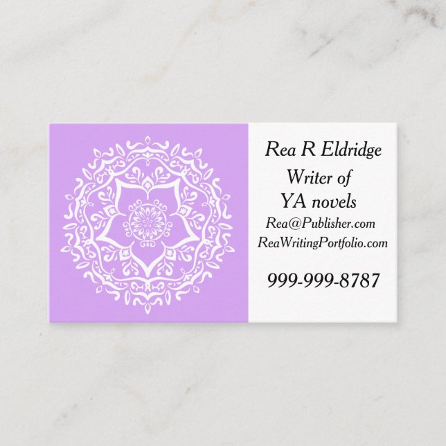 Lavender Mandala Business Card (Front)