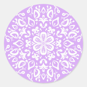 Lavender Mandala Classic Round Sticker