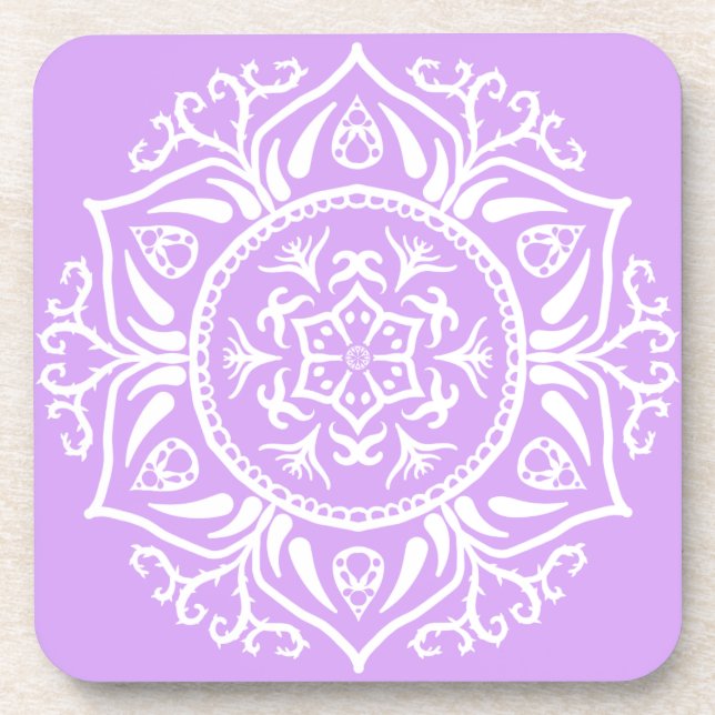 Lavender Mandala Coaster (Front)