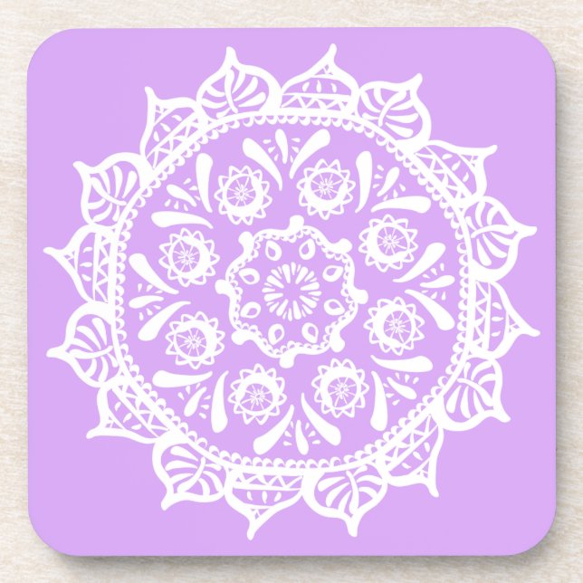 Lavender Mandala Coaster (Front)