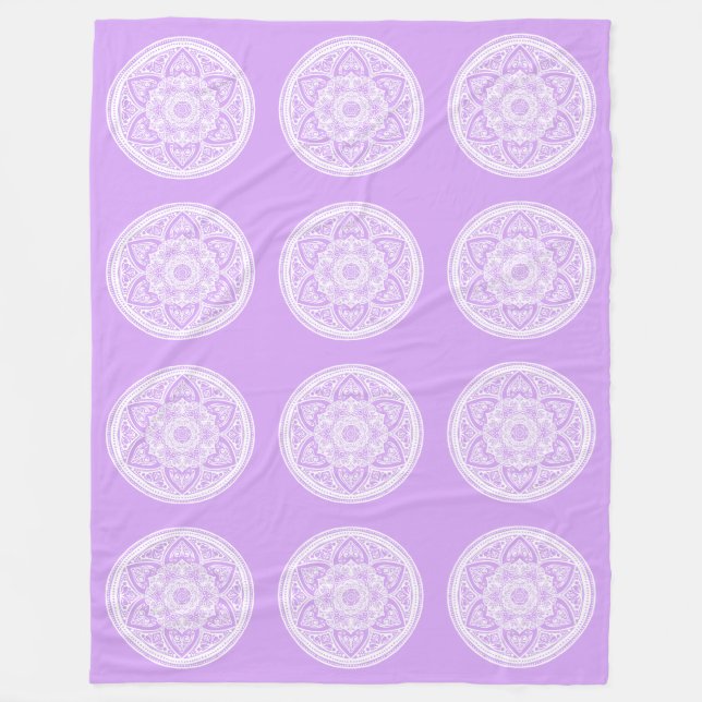 Lavender Mandala Fleece Blanket (Front)