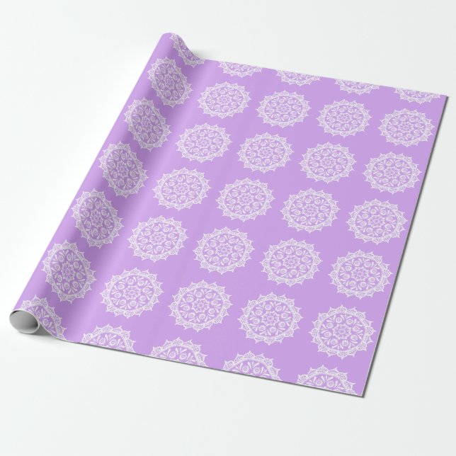 Lavender Mandala Wrapping Paper (Unrolled)
