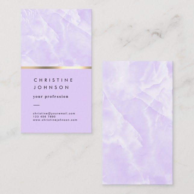 lavender marble business card (Front/Back)