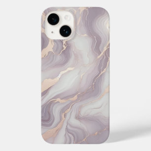 Lavender Marble iPhone 14 Case with Silver Veins
