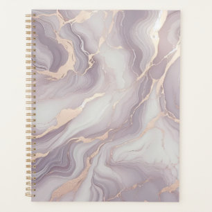Lavender Marble Planner with Silver Veins