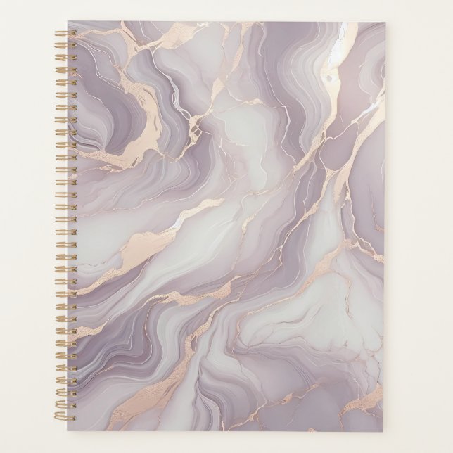 Lavender Marble Planner with Silver Veins (Front)
