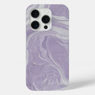 Lavender Marble with Soft White Veins iPhone 15 Pro Case