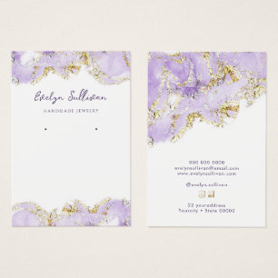 Lavender marbling design jewelry display card