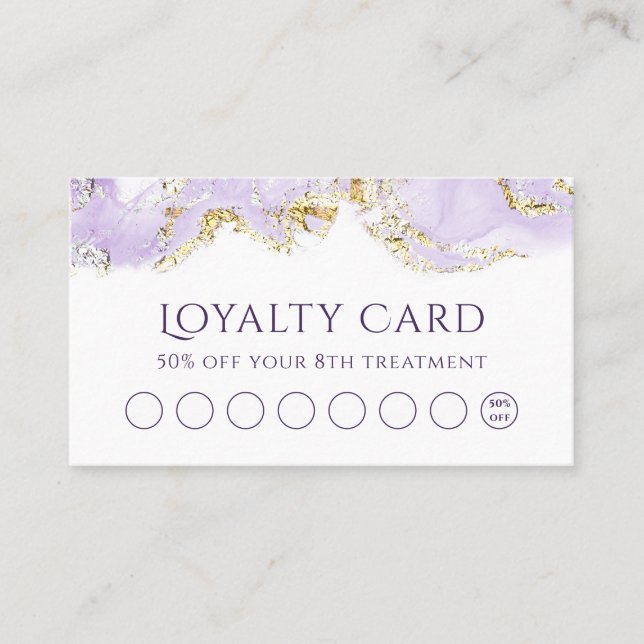 lavender marbling design loyalty card (Front)