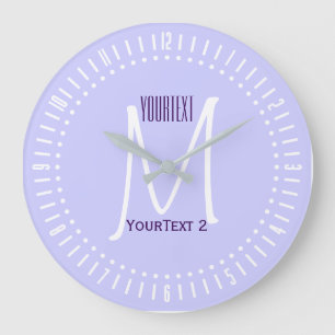 Lavender Mauve Accent Colour to Personalise on Large Clock